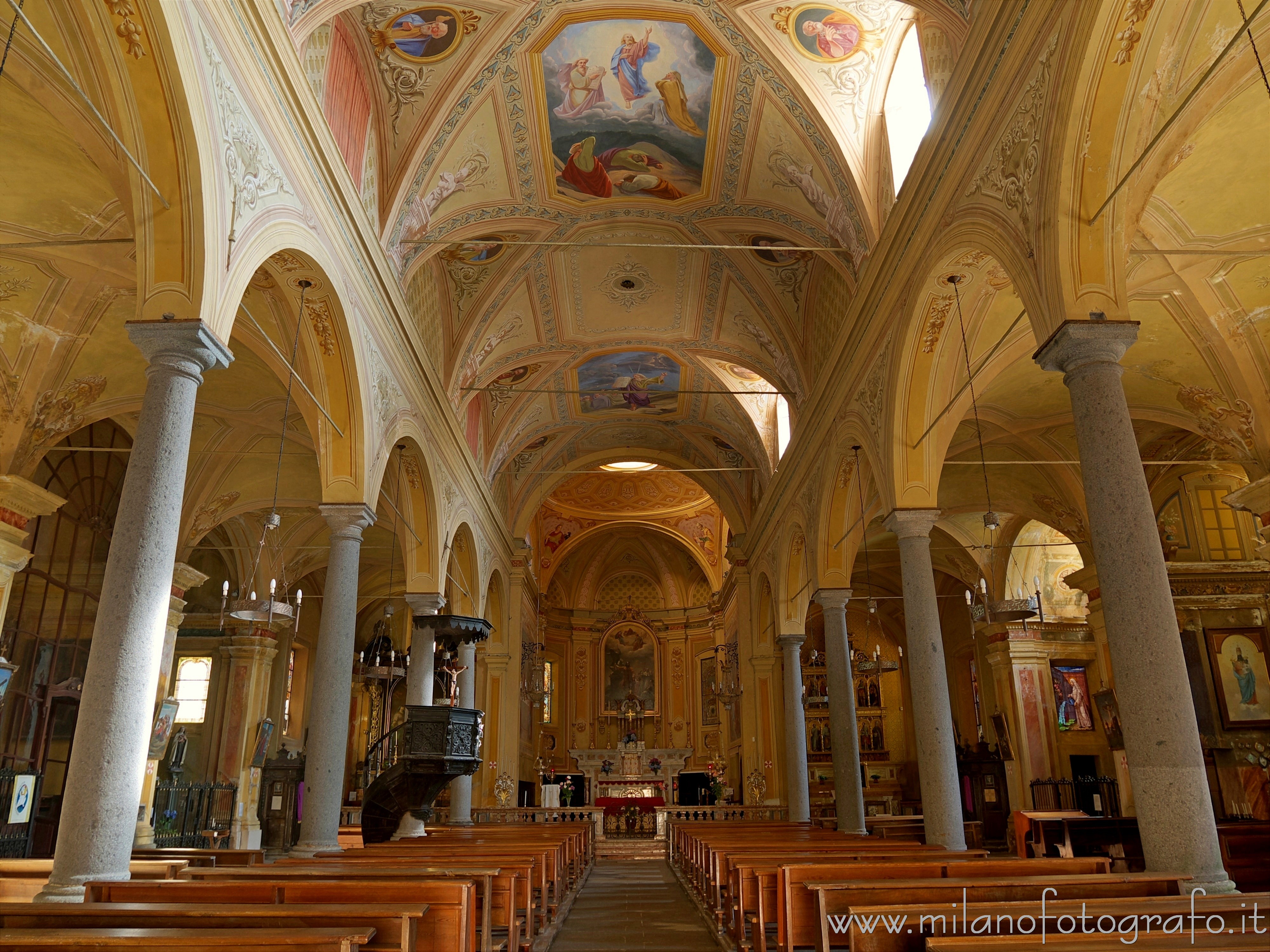 Campiglia Cervo (Biella, Italy) - Interior of the Parish church, dedicated to the saints Joseph and Bernhard